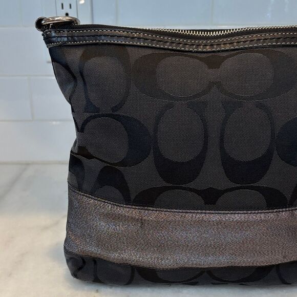 Coach Crossbody Bag Purse Handbag Signature Lurex Stripe File Swing Pack Bag - Picture 6 of 16